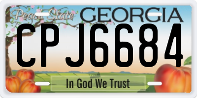 GA license plate CPJ6684