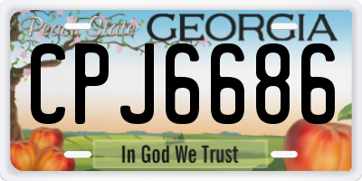 GA license plate CPJ6686