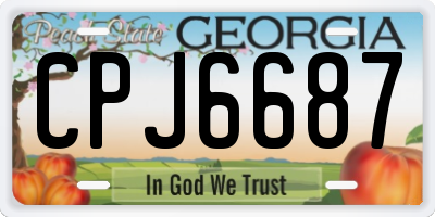 GA license plate CPJ6687