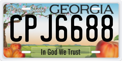 GA license plate CPJ6688