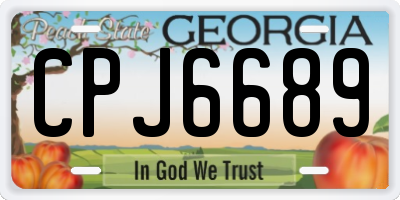 GA license plate CPJ6689