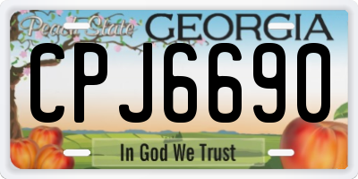GA license plate CPJ6690