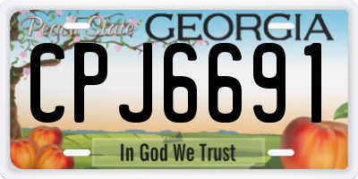 GA license plate CPJ6691