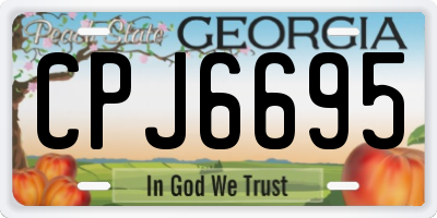 GA license plate CPJ6695