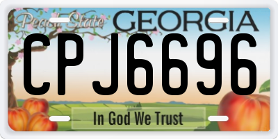 GA license plate CPJ6696