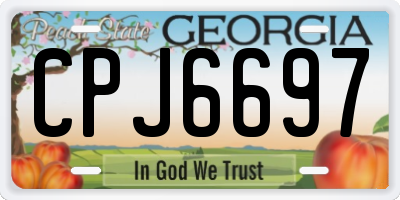 GA license plate CPJ6697