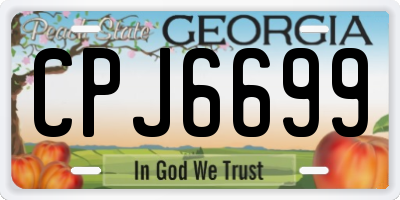 GA license plate CPJ6699