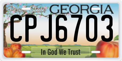 GA license plate CPJ6703