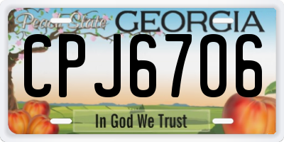 GA license plate CPJ6706