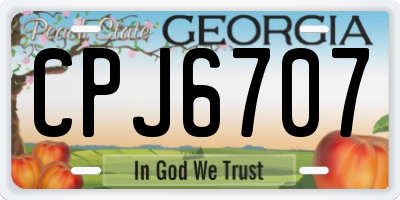 GA license plate CPJ6707