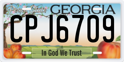 GA license plate CPJ6709