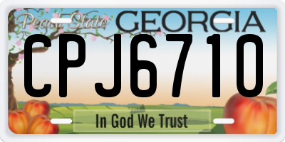 GA license plate CPJ6710