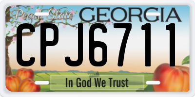 GA license plate CPJ6711