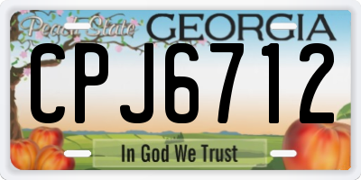 GA license plate CPJ6712