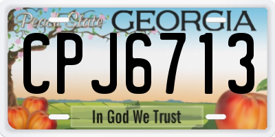 GA license plate CPJ6713