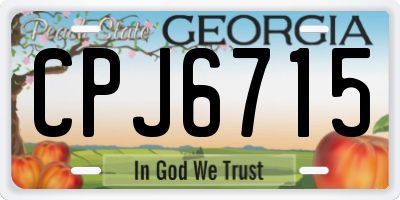 GA license plate CPJ6715
