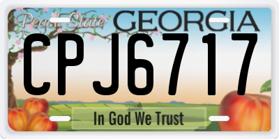 GA license plate CPJ6717
