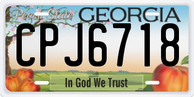 GA license plate CPJ6718