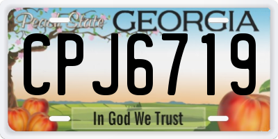 GA license plate CPJ6719