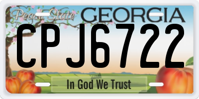 GA license plate CPJ6722