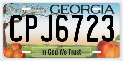 GA license plate CPJ6723
