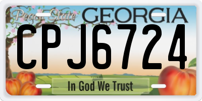 GA license plate CPJ6724