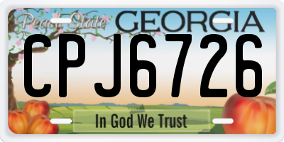 GA license plate CPJ6726