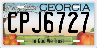 GA license plate CPJ6727