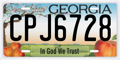 GA license plate CPJ6728