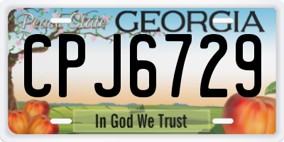 GA license plate CPJ6729