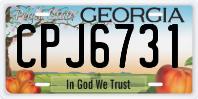 GA license plate CPJ6731