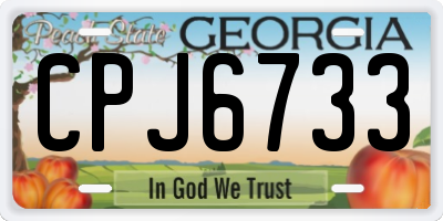 GA license plate CPJ6733