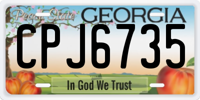 GA license plate CPJ6735