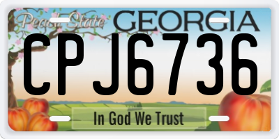 GA license plate CPJ6736