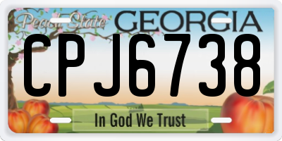 GA license plate CPJ6738