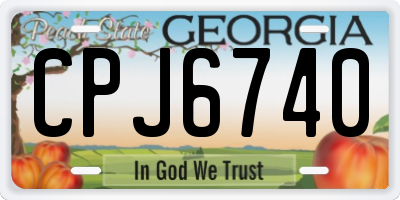 GA license plate CPJ6740