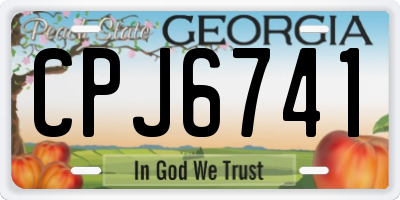 GA license plate CPJ6741
