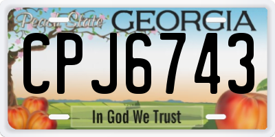 GA license plate CPJ6743