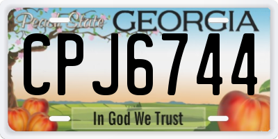 GA license plate CPJ6744