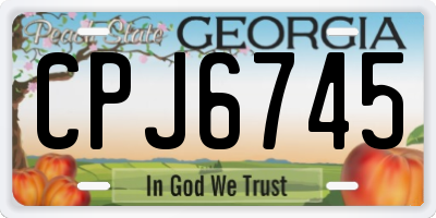 GA license plate CPJ6745