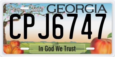 GA license plate CPJ6747