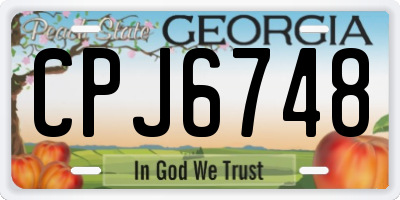 GA license plate CPJ6748