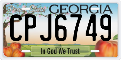 GA license plate CPJ6749