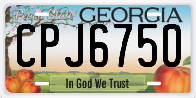 GA license plate CPJ6750
