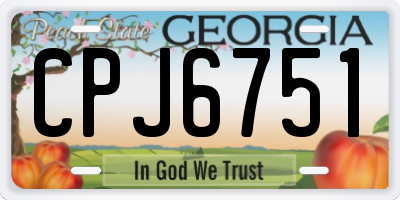 GA license plate CPJ6751