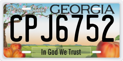 GA license plate CPJ6752