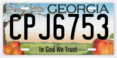 GA license plate CPJ6753