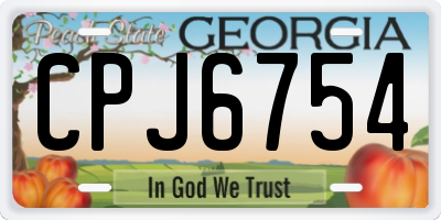 GA license plate CPJ6754