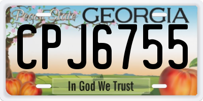 GA license plate CPJ6755