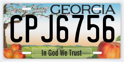 GA license plate CPJ6756